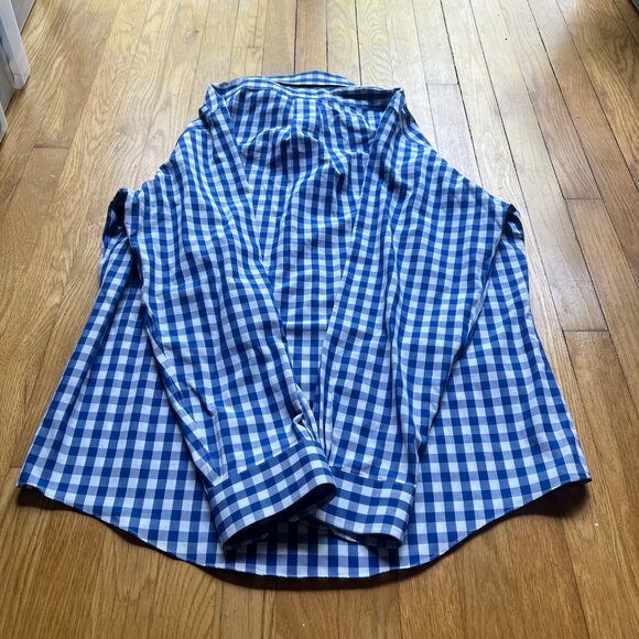 Brooks Brothers Size L Blue White Check Non Iron Supima Cotton Button Up Shirt - Picture 12 of 12